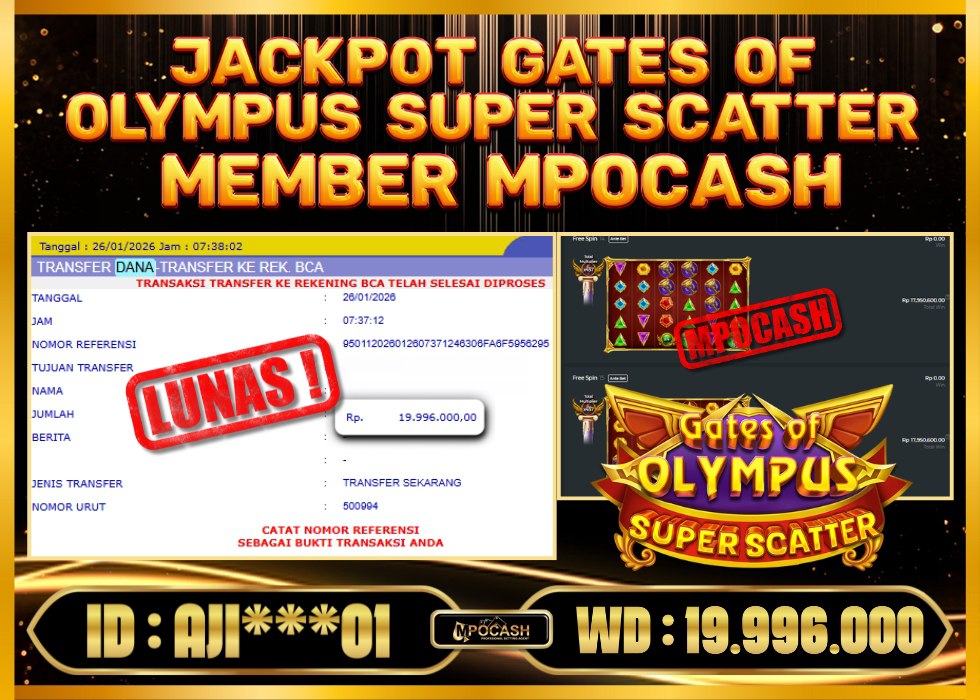 MPOCASH JACKPOT GATES OF OLYMPUS SUPER SCATTER